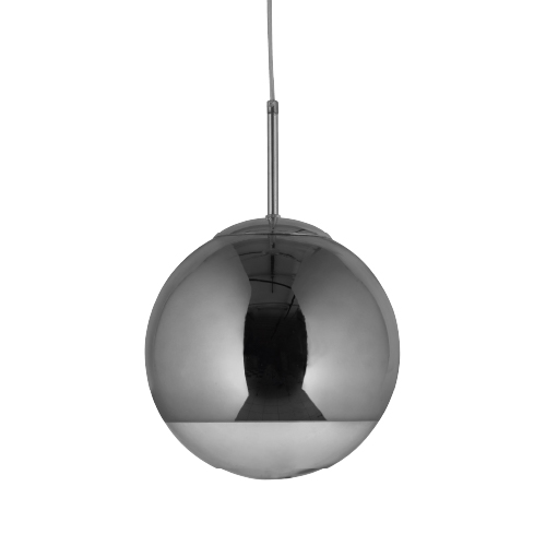 Colgante de vidrio 1 luz E27 plateado de 25cm de diámetro